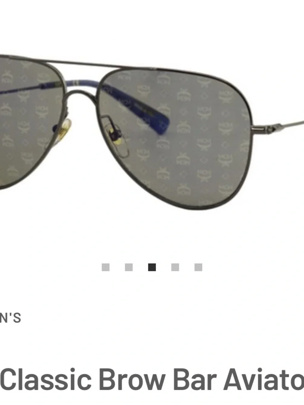 MCM Aviator Sunglasses in Gunmetal with Gray Monogram Lenses